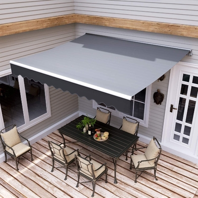 Manual Sun Protection Arm Awning with PU Coated Sail Finishing and Crank Handle System