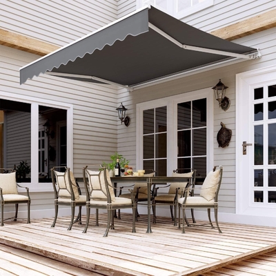 Manual Sun Protection Arm Awning with PU Coated Sail Finishing and Crank Handle System