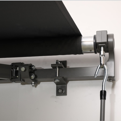 Wall Bracket 3x2m Retractable Manual Awning Window Door Sun Shade Canopy with Fittings and Crank Handle
