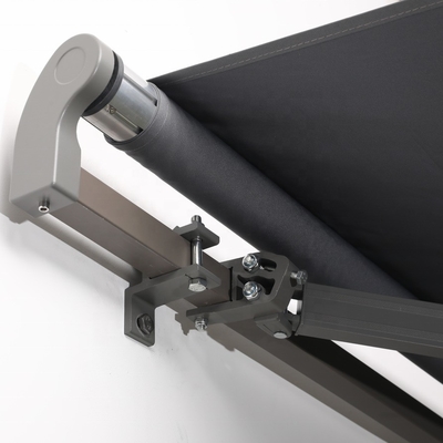 Wall Bracket 3x2m Retractable Manual Awning Window Door Sun Shade Canopy with Fittings and Crank Handle