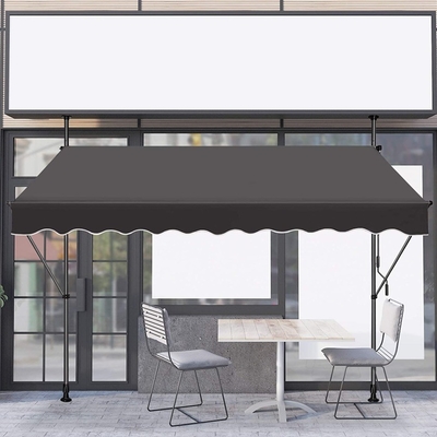 Aluminum Frame Manual Retractable Patio Awning for Balcony Height and Tilt Adjustable