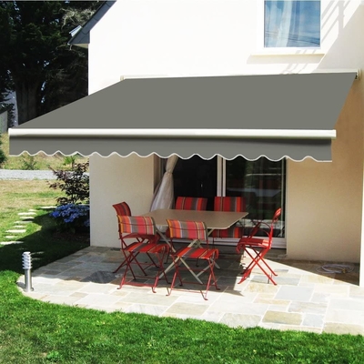 300*200CM Articulated Arm Retractable Sun Awning with Hand Crank and Angle Adjustment