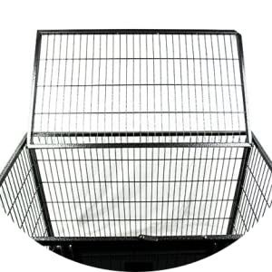 Large Dogs Heavy Duty Metal Kennel and Crate with Four Wheels in Solid Black
