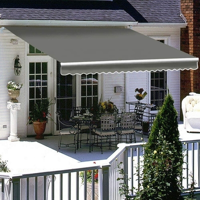 Wall Bracket 3x2m Retractable Manual Awning Window Door Sun Shade Canopy with Fittings and Crank Handle