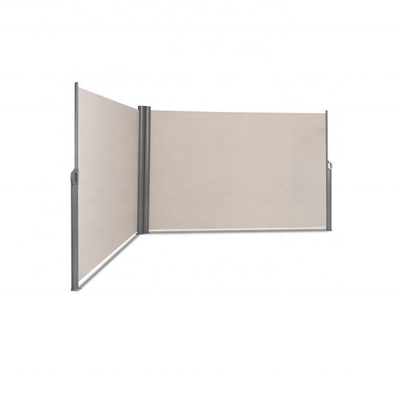 160*600cm Double Retractable Vertical Wind Screen Privacy Divider with Aluminum Frame