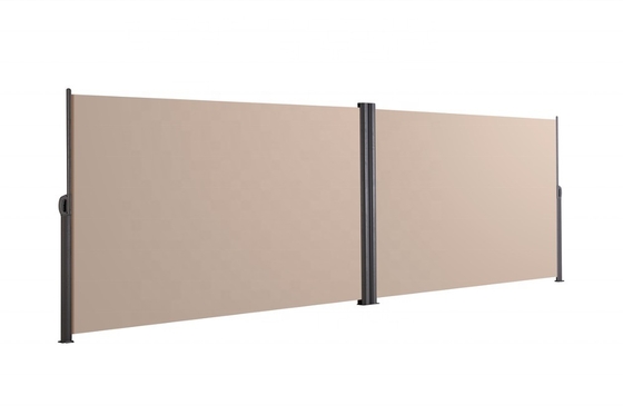 160*600cm Double Retractable Vertical Wind Screen Privacy Divider with Aluminum Frame