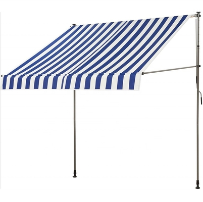 Polyester Fabric Balcony Manual Gearbox Awning with Gray Frame and Anti-UV Treatment