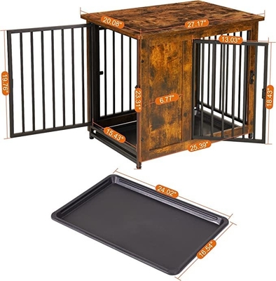 Double Doors Eco-friendly Wooden Dog Crate A Functional and Eco-conscious Choice