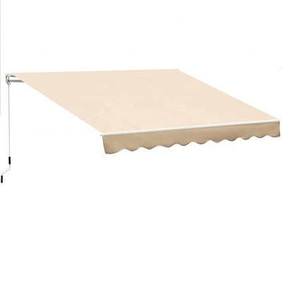 Courtyard Balcony Shop Awnings with Manual Crank Handle and PU Coated Sail Finishing