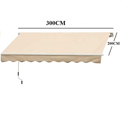 Courtyard Balcony Shop Awnings with Manual Crank Handle and PU Coated Sail Finishing