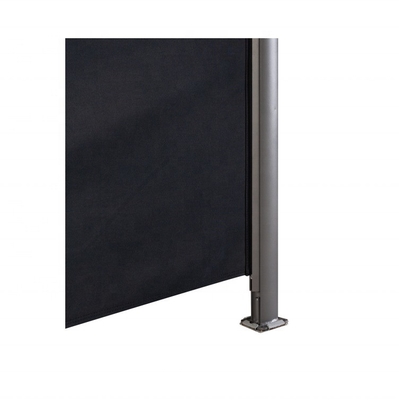 Retractable Side Awning for Outdoor Patio Grey Polyester Sail Material Privacy Walls