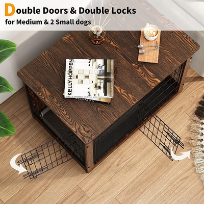 Double Door Wooden Dog Crates in Modern Style 81*55*67cm for Home Decorative Furniture