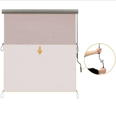 Aluminum Frame Manual Operation Sunscreen Awning for Vertical Windows and Roller Blinds