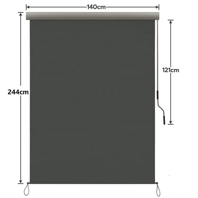 1.6m*2.5m Polyester Sail Material Retractable Waterproof Sun Shade Drop Vertical Awning