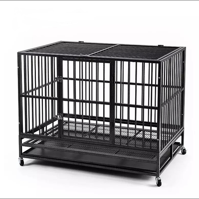 Black 38 Inch Heavy Duty Pet Cage for Large and Medium-Sized Dogs Stylish Design