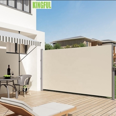 Outdoor Retractable Side Awning 63x118 inches with Manual Operation 100% Polyester