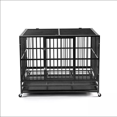 Black 38 Inch Heavy Duty Pet Cage for Large and Medium-Sized Dogs Stylish Design