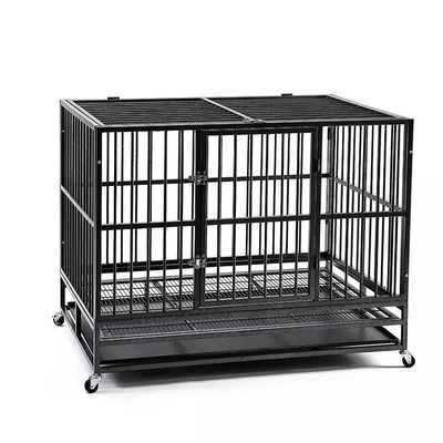 Black 38 Inch Heavy Duty Pet Cage for Large and Medium-Sized Dogs Stylish Design