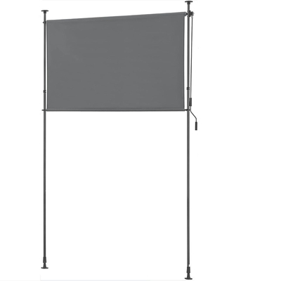 Outdoor 120 x 270 cm Polyester Sail Extendable Opaque Vertical Awning with Hand Crank