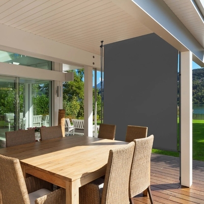 Outdoor 120 x 270 cm Polyester Sail Extendable Opaque Vertical Awning with Hand Crank