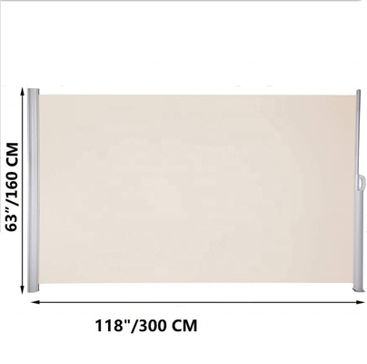 Aluminium Extendable Sun Protection Screen for Balcony Patio and Garden 160*300cm