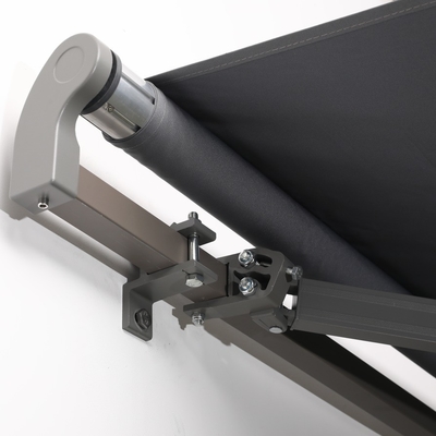 Balcony Privacy Screen Awnings with Powder Coated Sail Finishing and Retractable Arm