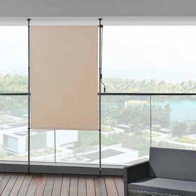 Powder Coated 200x270cm Vertical Awning Water Resistant Grey Fabric for Balcony Garden