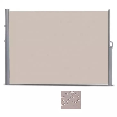 Height 160cm Retractable Patio Screen Grey Frame 63x118inch Privacy Screen for Garden