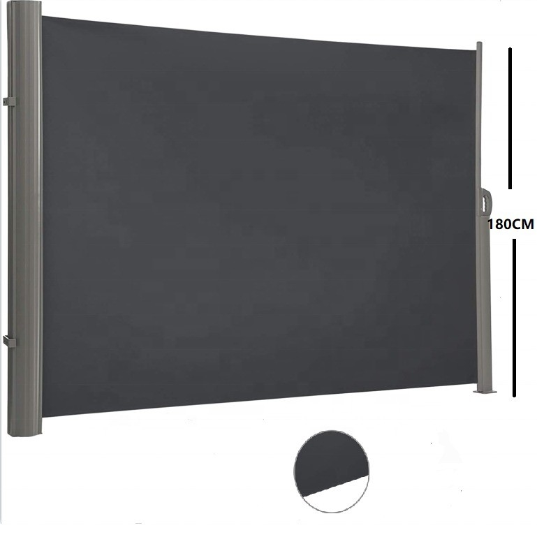 Grey Aluminum 200*300cm Retractable Side Shade Awning for Outside Garden and Patio