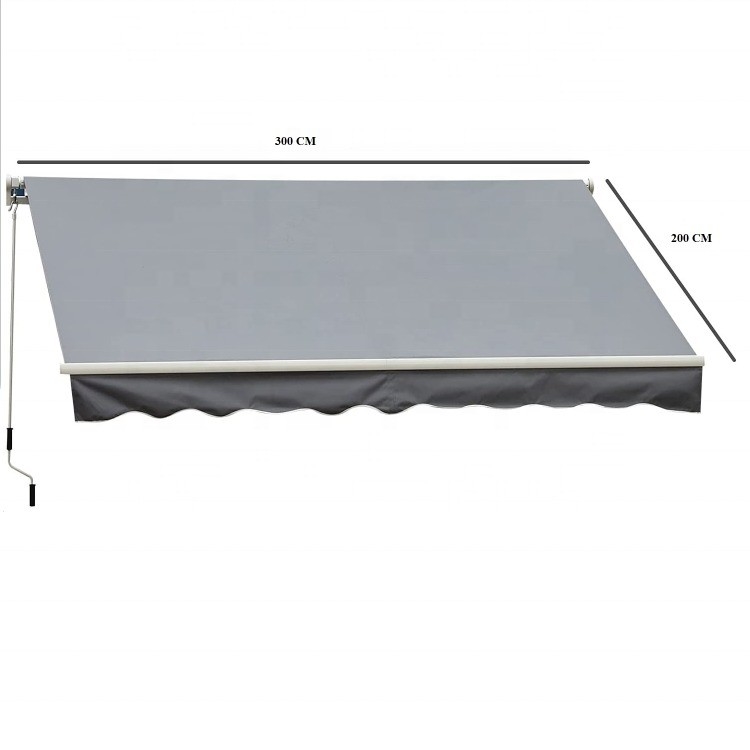 Outdoor Manual Retractable Awning Cover Shelter with 300*200CM Size and Manual Operation Method