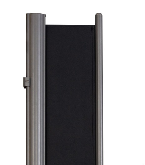 Retractable Side Awning for Outdoor Patio Grey Polyester Sail Material Privacy Walls
