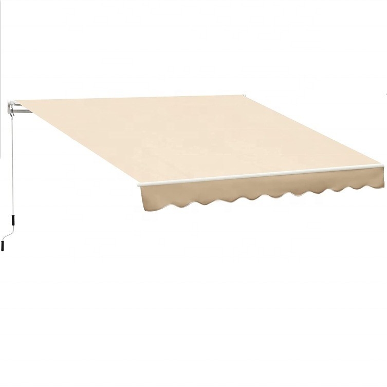 Courtyard Balcony Shop Awnings with Manual Crank Handle and PU Coated Sail Finishing